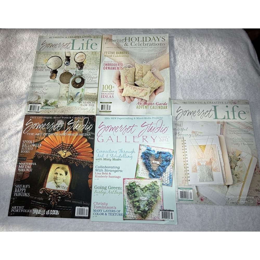 5 Somerset Life Magazine Lot Variety 2009-2015 Stampington & Co EUC